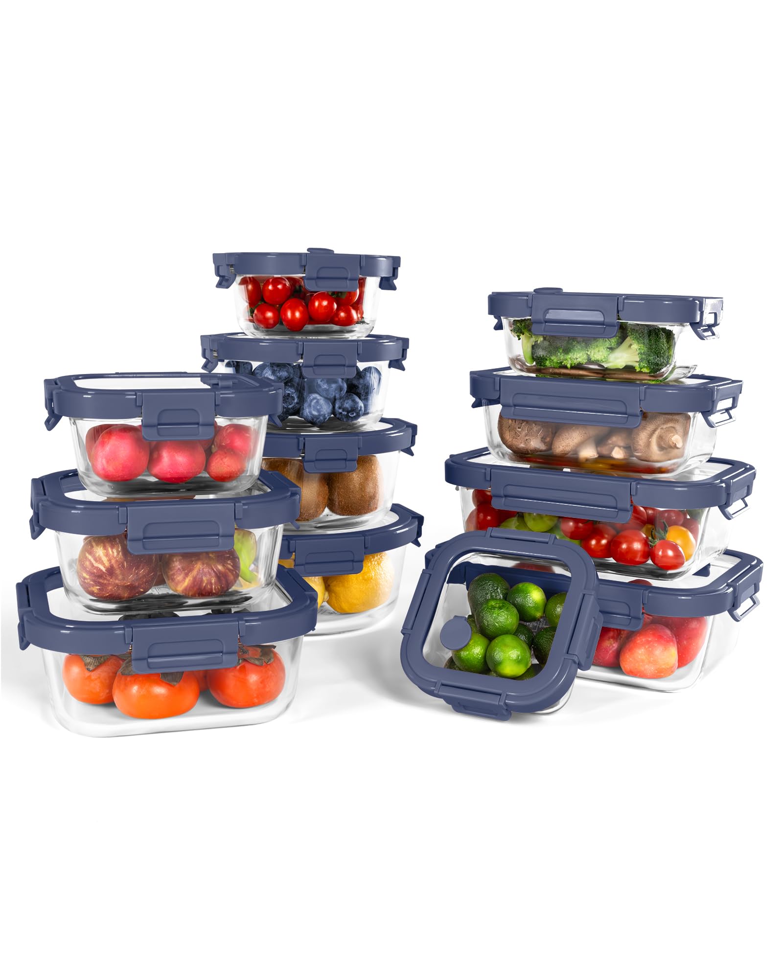 BOROHOUSE front packaging showing blue lids and 12-piece set, highlights organization