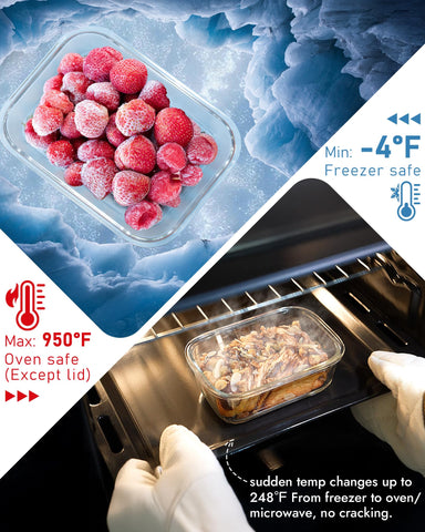 BOROHOUSE container in oven demonstrating heat-safe use up to high temperatures