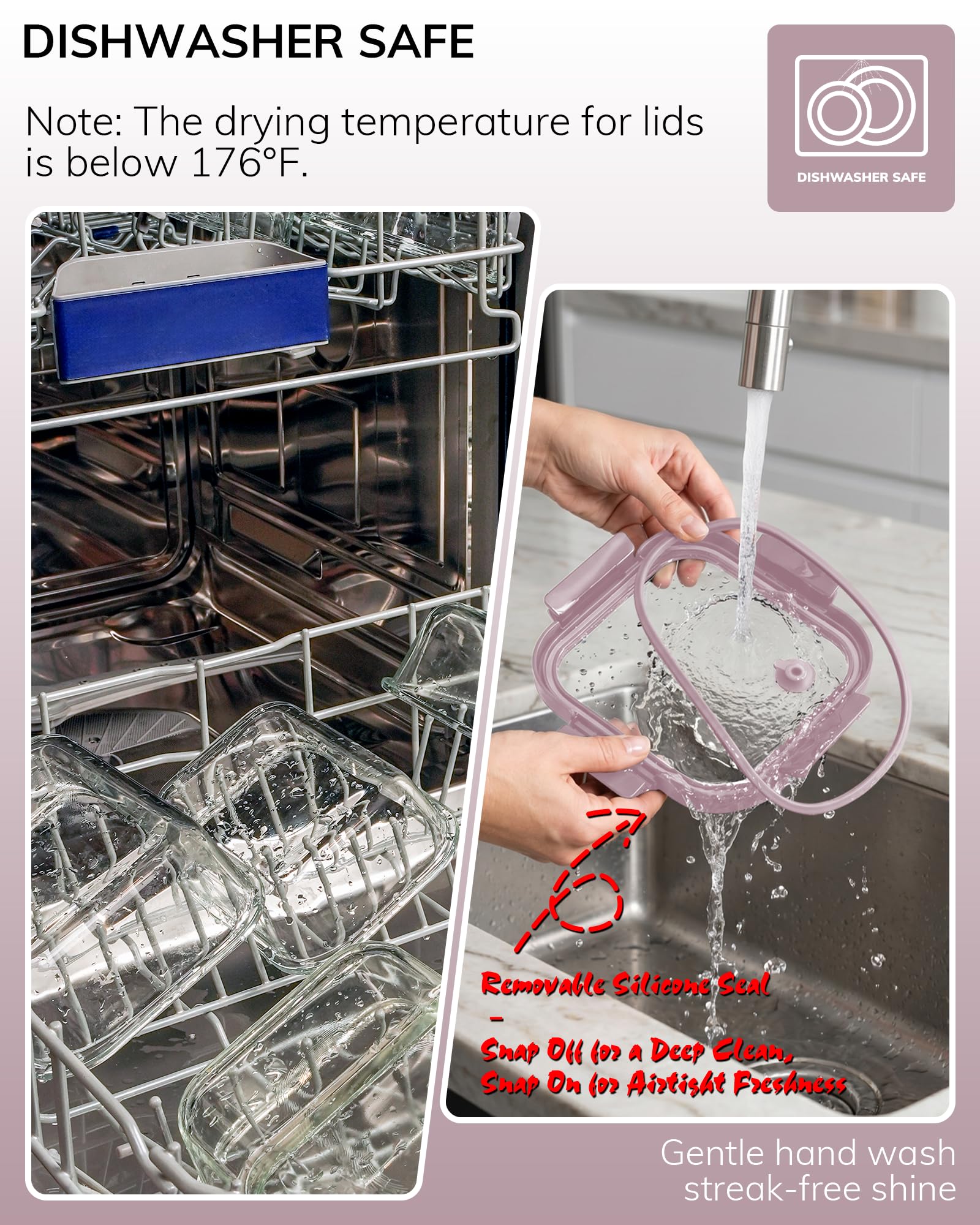BOROHOUSE oven-safe glass container with baked dish ready to serve from oven