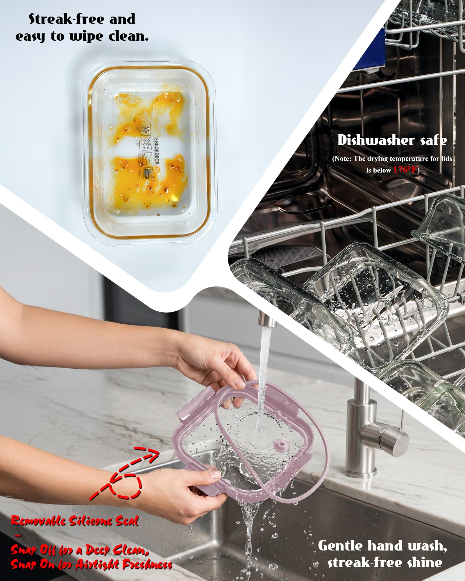 BOROHOUSE containers packed in a lunchbag illustrating secure transport and freshness