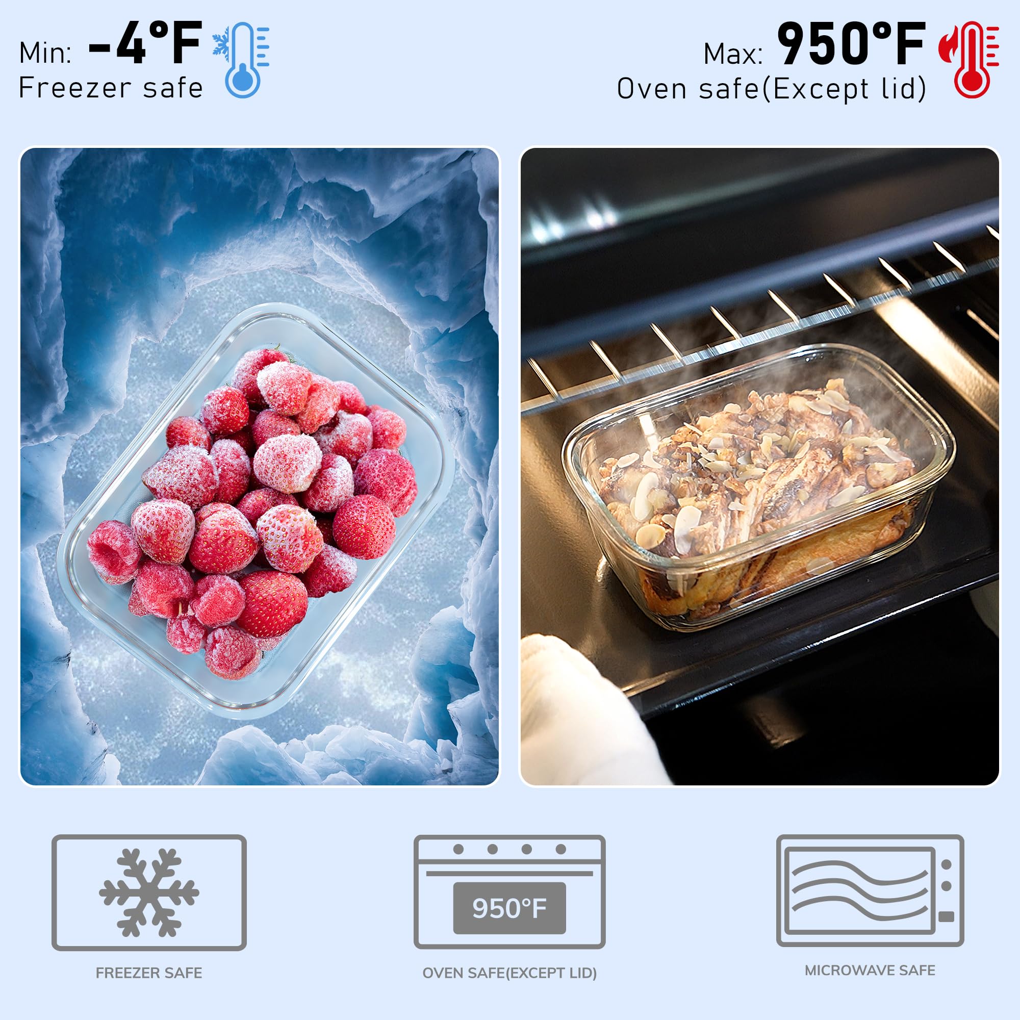 BOROHOUSE stacked containers in fridge saving space and organization