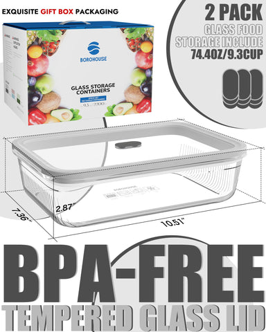 BOROHOUSE top view with tempered glass lid highlighting airtight seal benefit