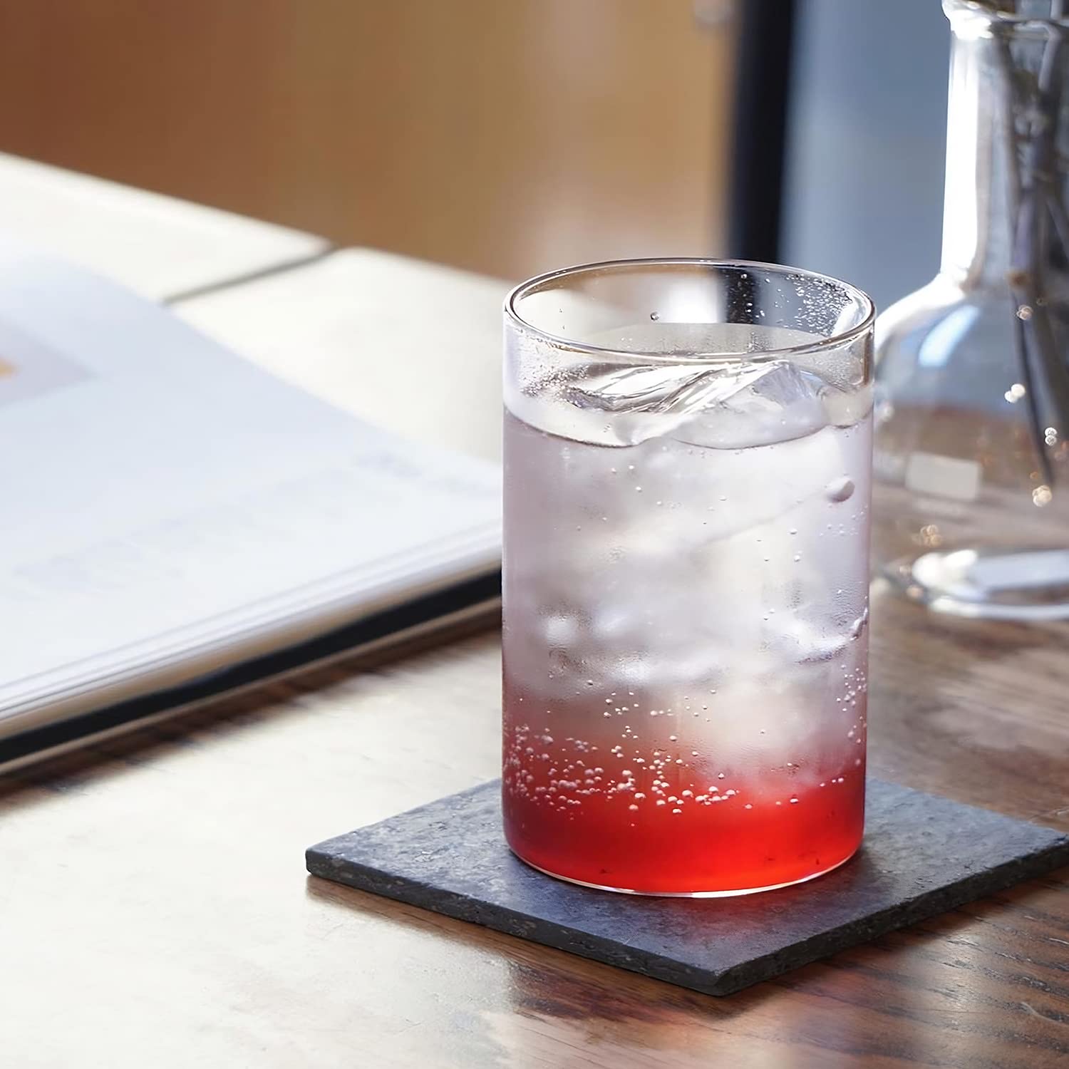 Borosil cup filled with juice illustrating stain and odor resistance