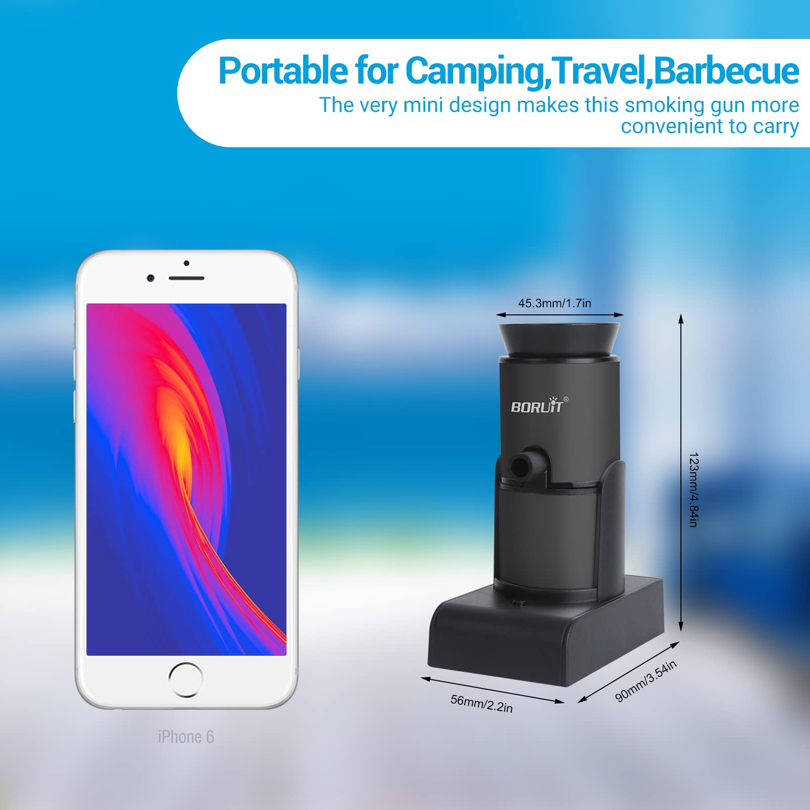 BORUIT held in hand to show lightweight portable design benefit