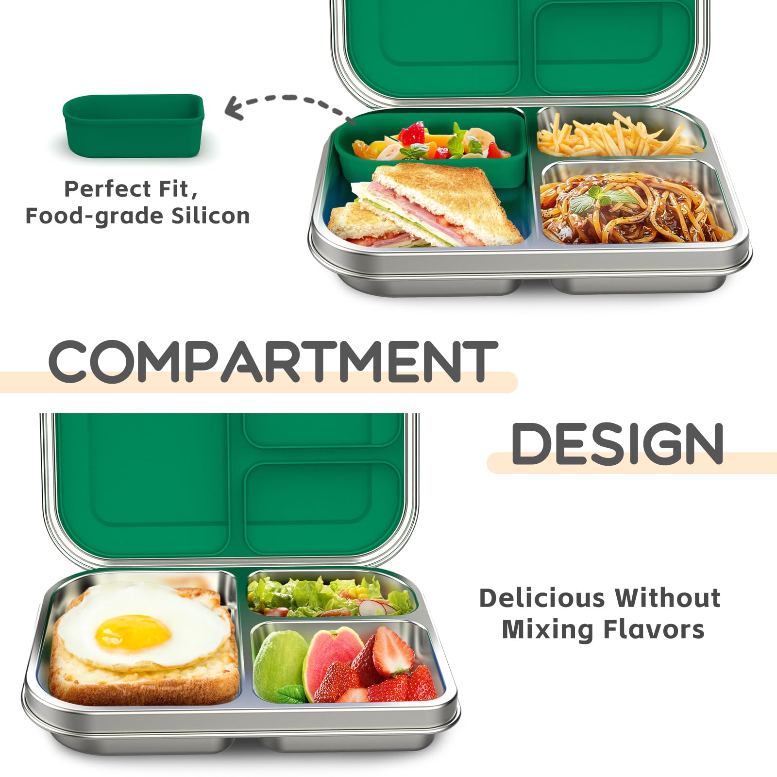 BOSEDSANG top view of three compartments keeping foods separate
