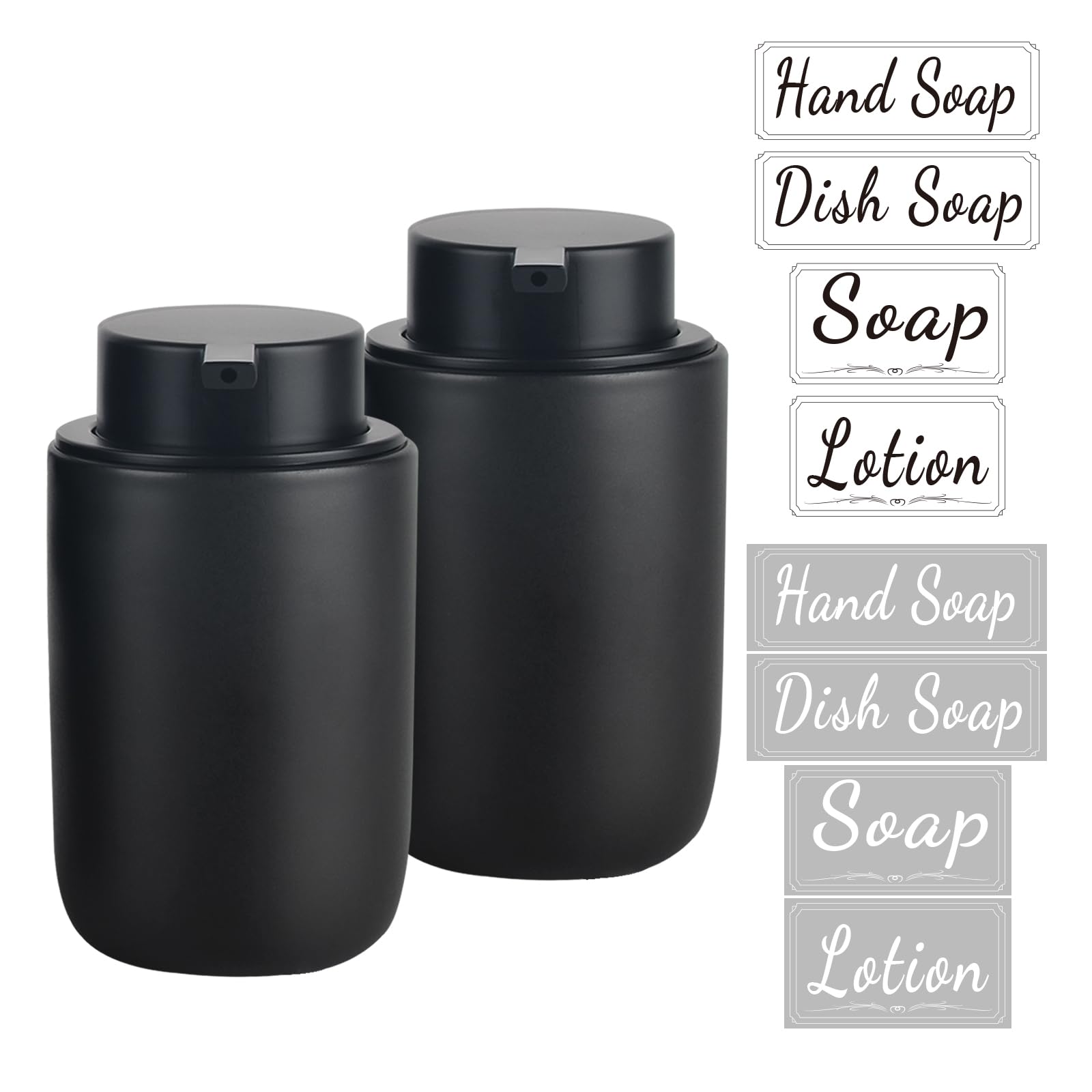 BosilunLife black ceramic dispenser front view showing sleek finish and durable design