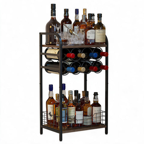 Bosimeca front view corner bar cabinet shows compact stylish storage