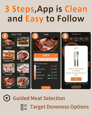 BOTDOYS app screen with live temperature alerts and long-range Bluetooth