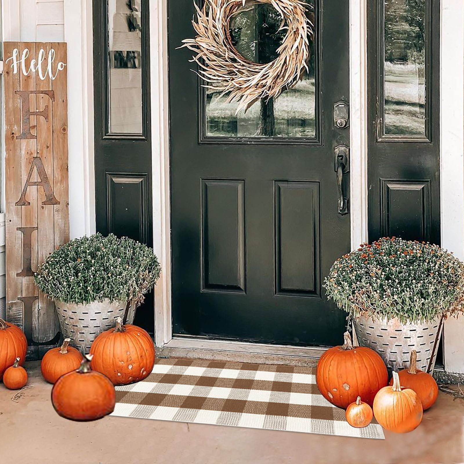 Bottalive layered with welcome mat shows stylish two-mat porch setup