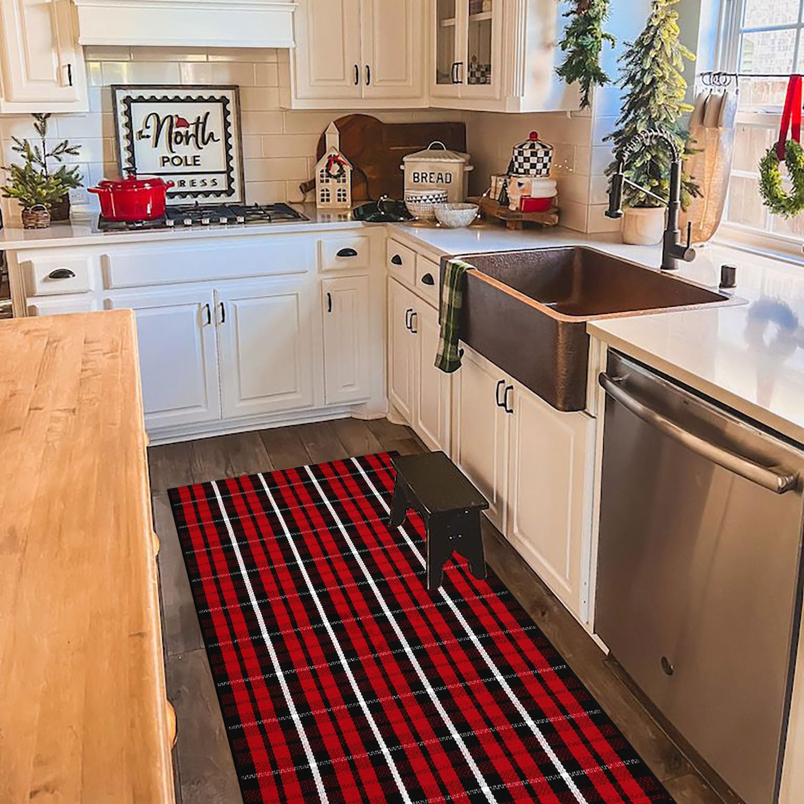 Bottalive seasonal decor setting showing how rug complements holiday accents