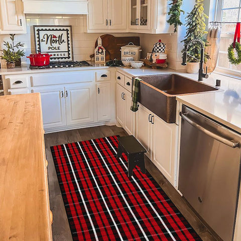 Bottalive seasonal decor setting showing how rug complements holiday accents