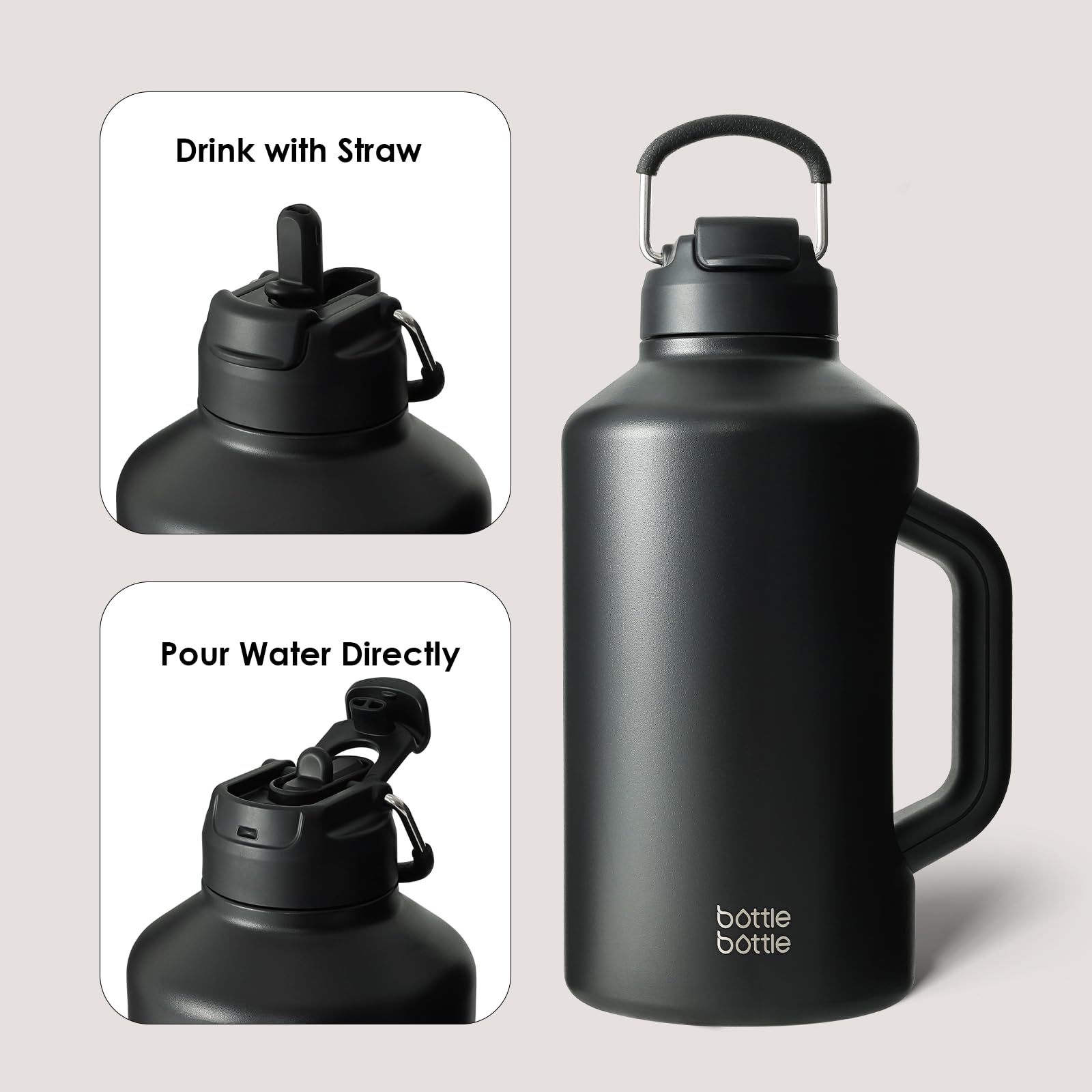 BOTTLE BOTTLE cap handle detail for quick transport and secure closure
