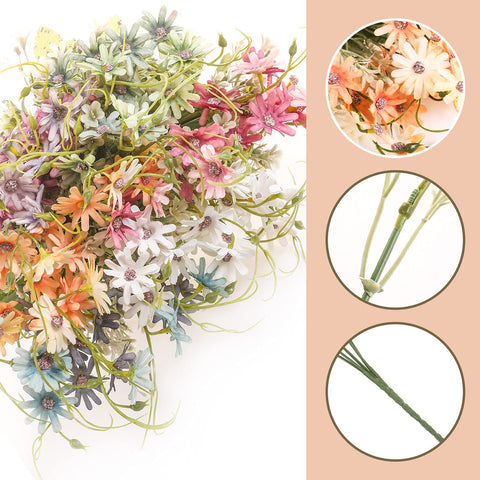 Bovvered close-up of silk daisy petals highlighting realistic texture and color
