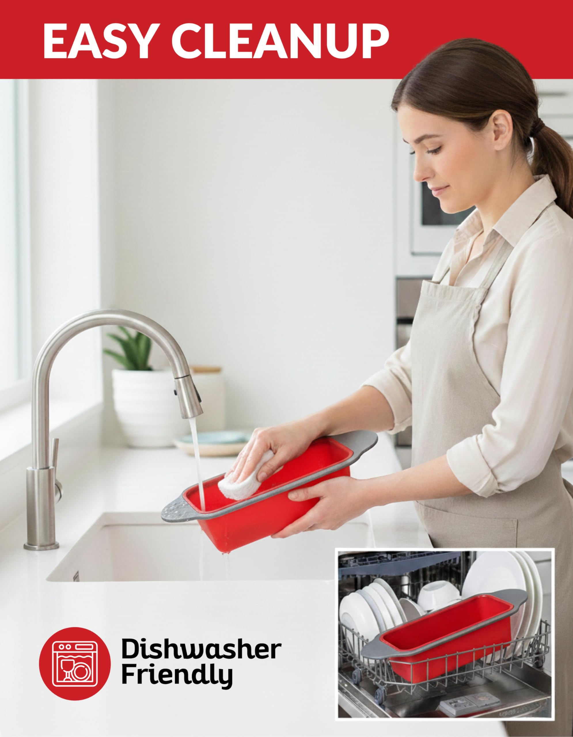 Boxiki Kitchen loaf pan styled on countertop for everyday home baking convenience