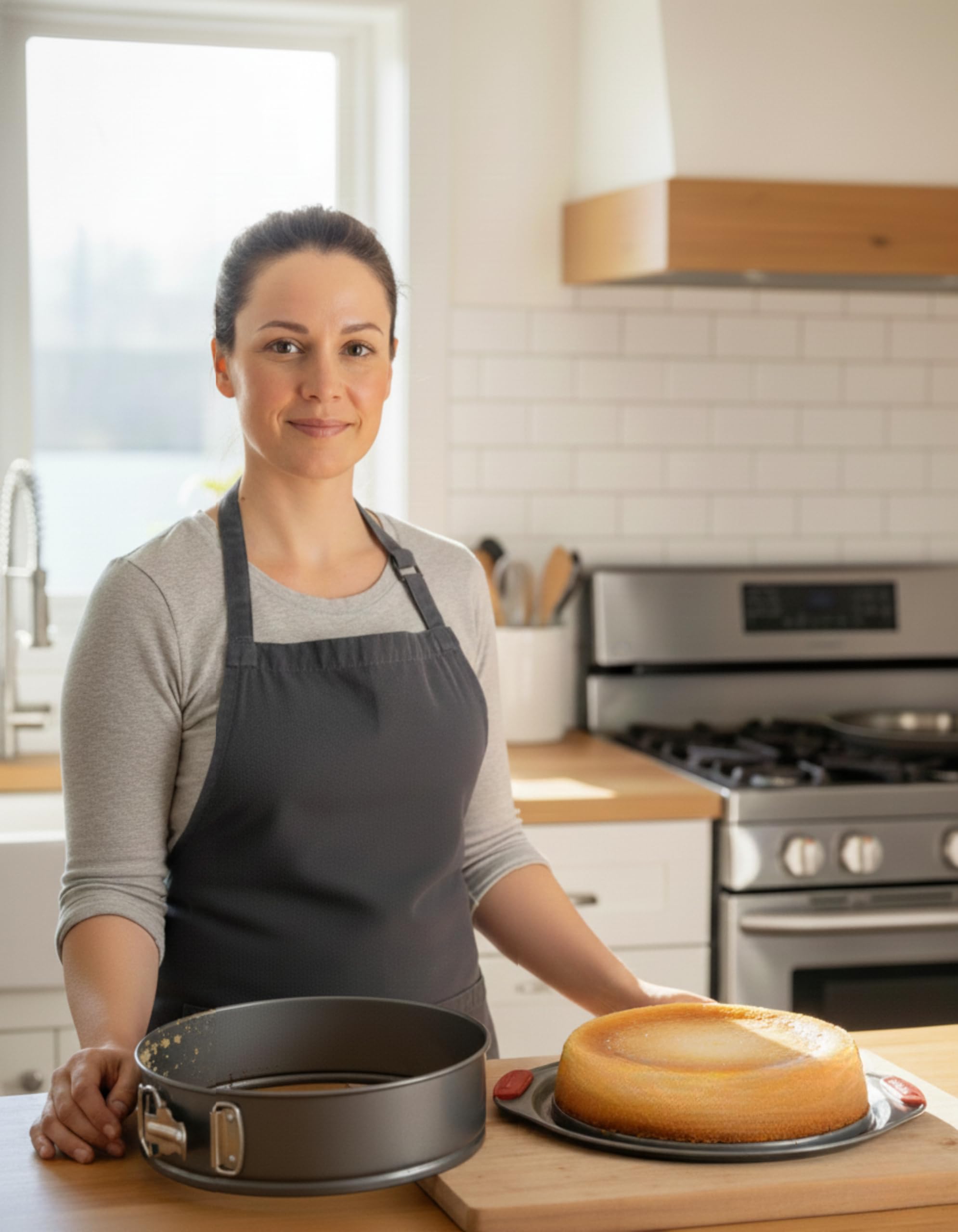 Boxiki Kitchen springform pan on counter in kitchen lifestyle scene inspiring home baking