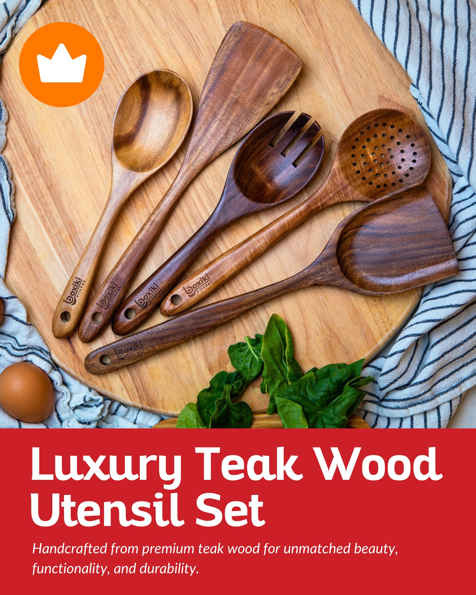 Boxiki Kitchen close-up of teak grain highlighting natural durability and beauty