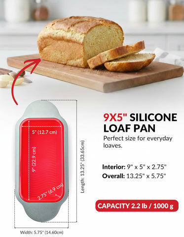 Boxiki Kitchen unmolding banana bread showing flexible pan release benefit