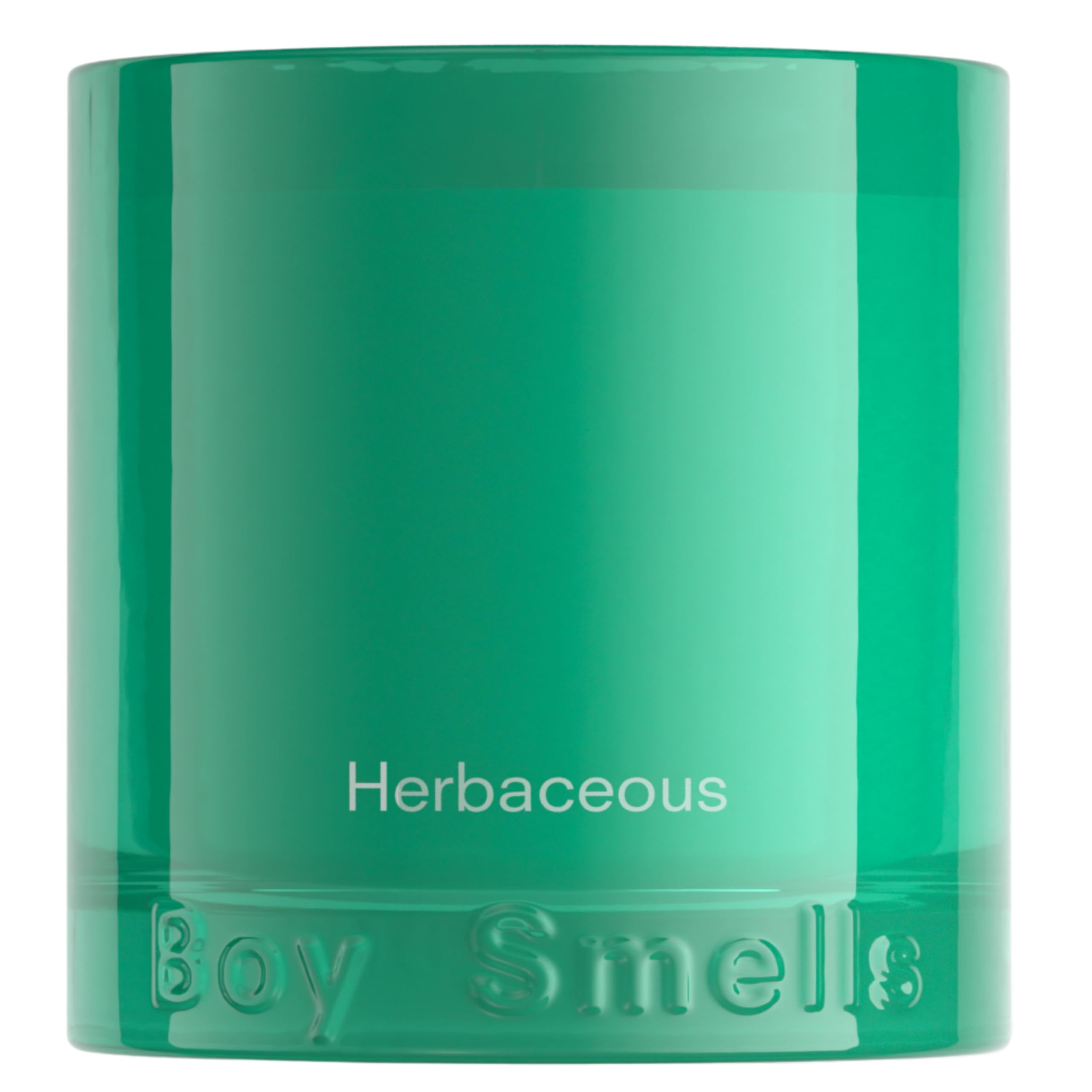 Boy Smells front tumbler showing minimalist glass and clean profile benefits ambiance