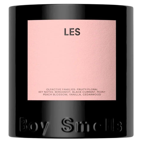 Boy Smells LES front tumbler view showing matte gradient and decorative detail, elegant display benefit