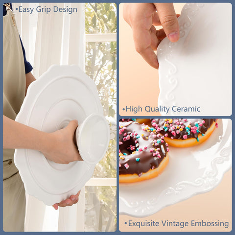 BPFY cake stand in use with frosted cake showing presentation benefit