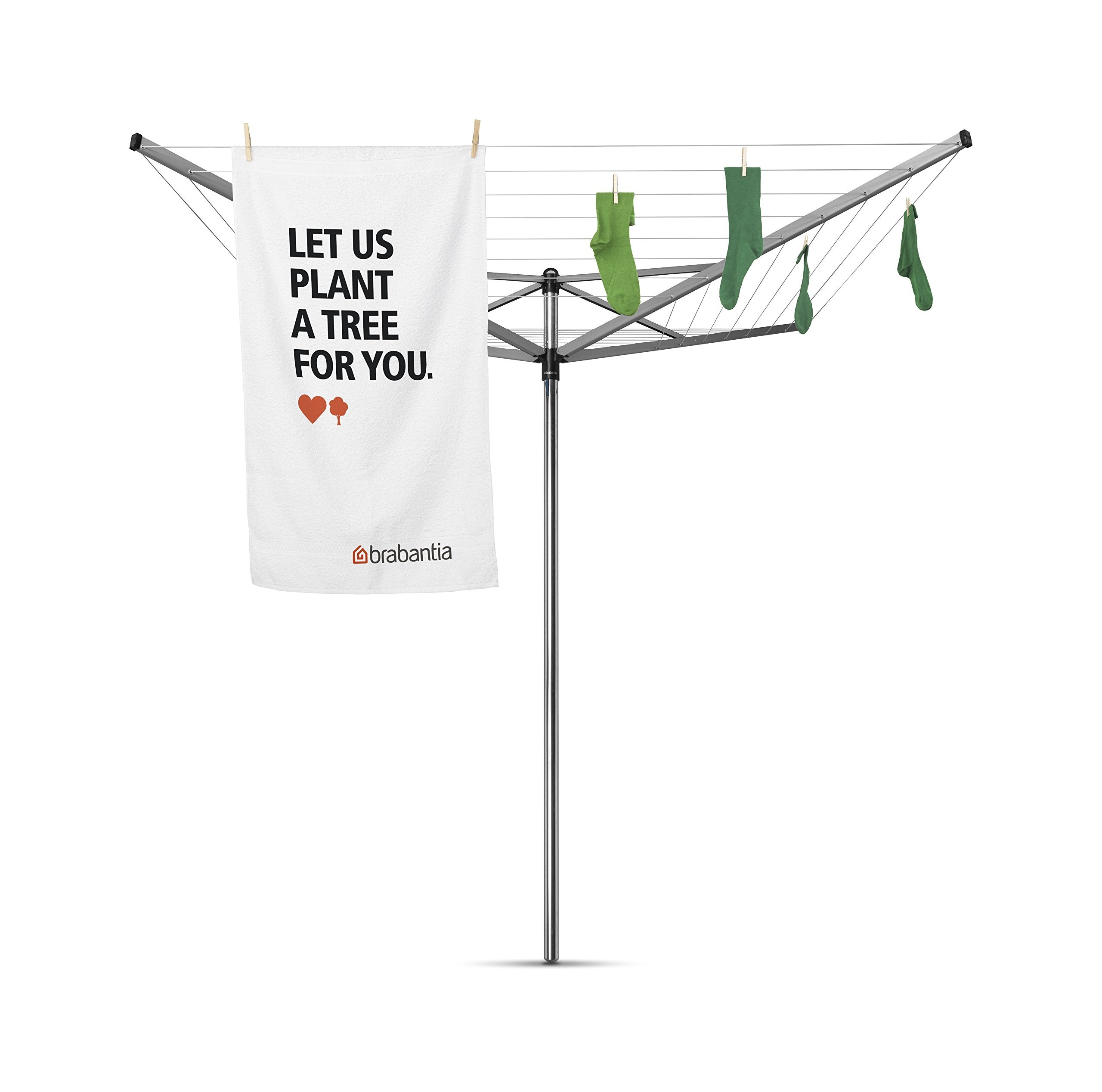 Brabantia Topspinner arm close-up showing hanger holes for delicate items and easy hanging