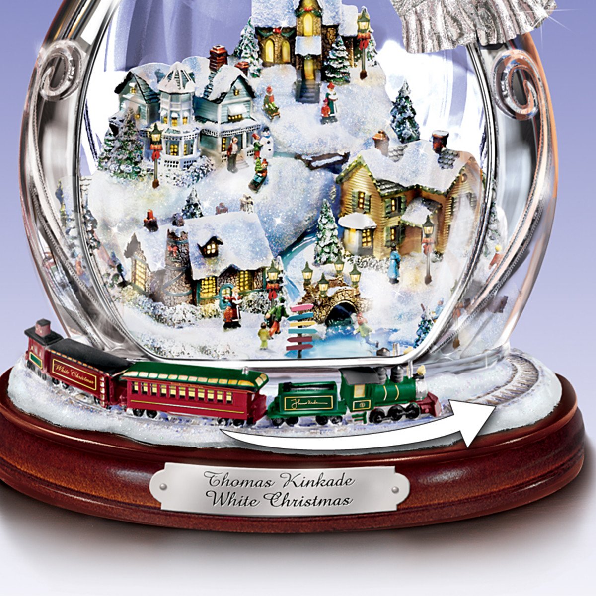 The Bradford Exchange snowman displayed on mantel showing 10-inch scale and centerpiece impact