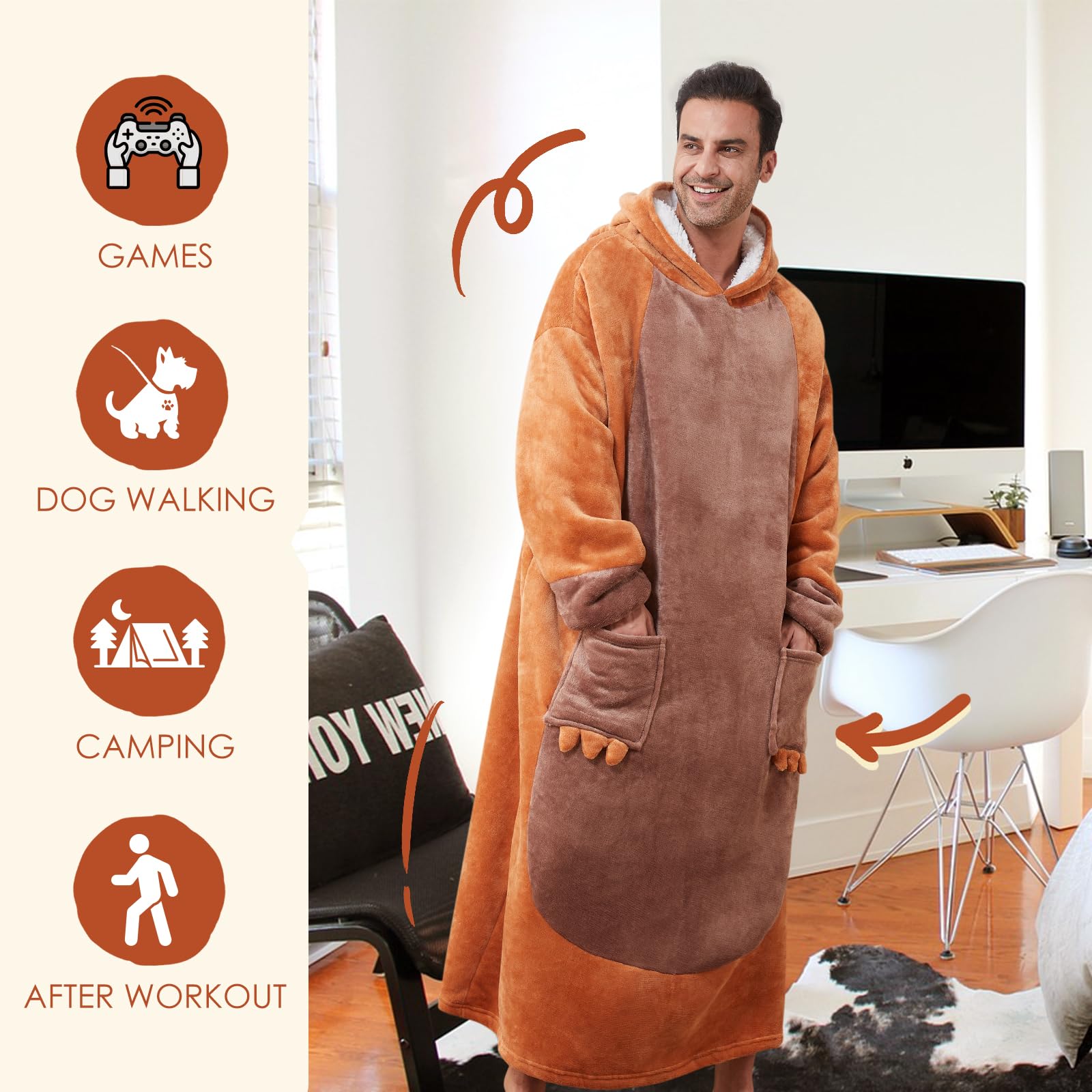 BRAFFWNE gift-wrapped capybara hoodie blanket ready as a charming present