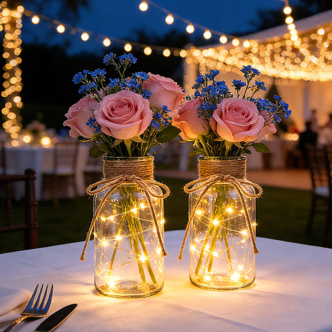 Brajttt wedding table with vases showing cohesive event styling benefit