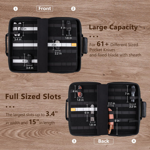 BRANTMAKER close-up of varied slot sizes fitting different knife widths