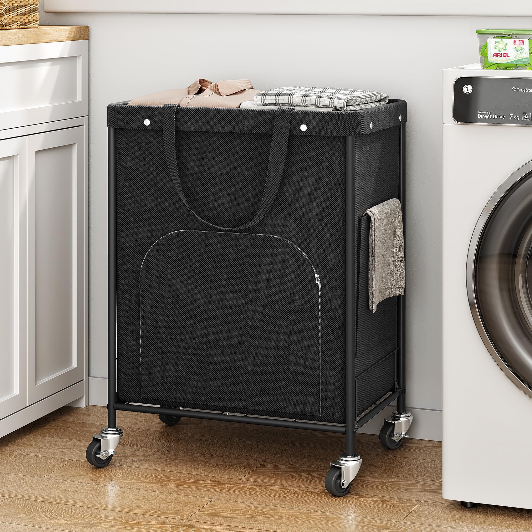 Branwick laundry basket in bedroom for fast room-to-room transport