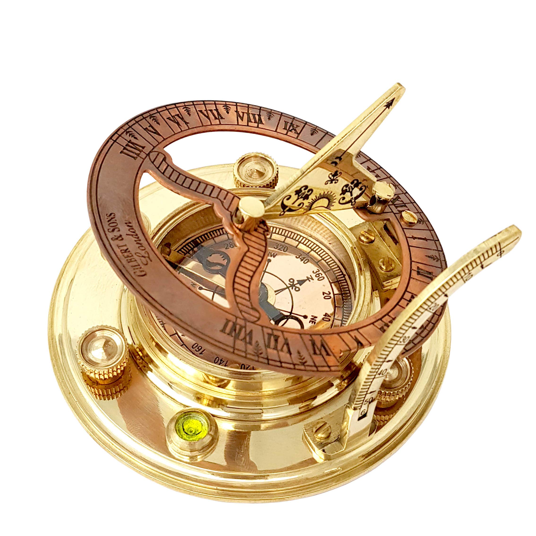 Brass Nautical held in hand for scale showing portable weight and tactile feel