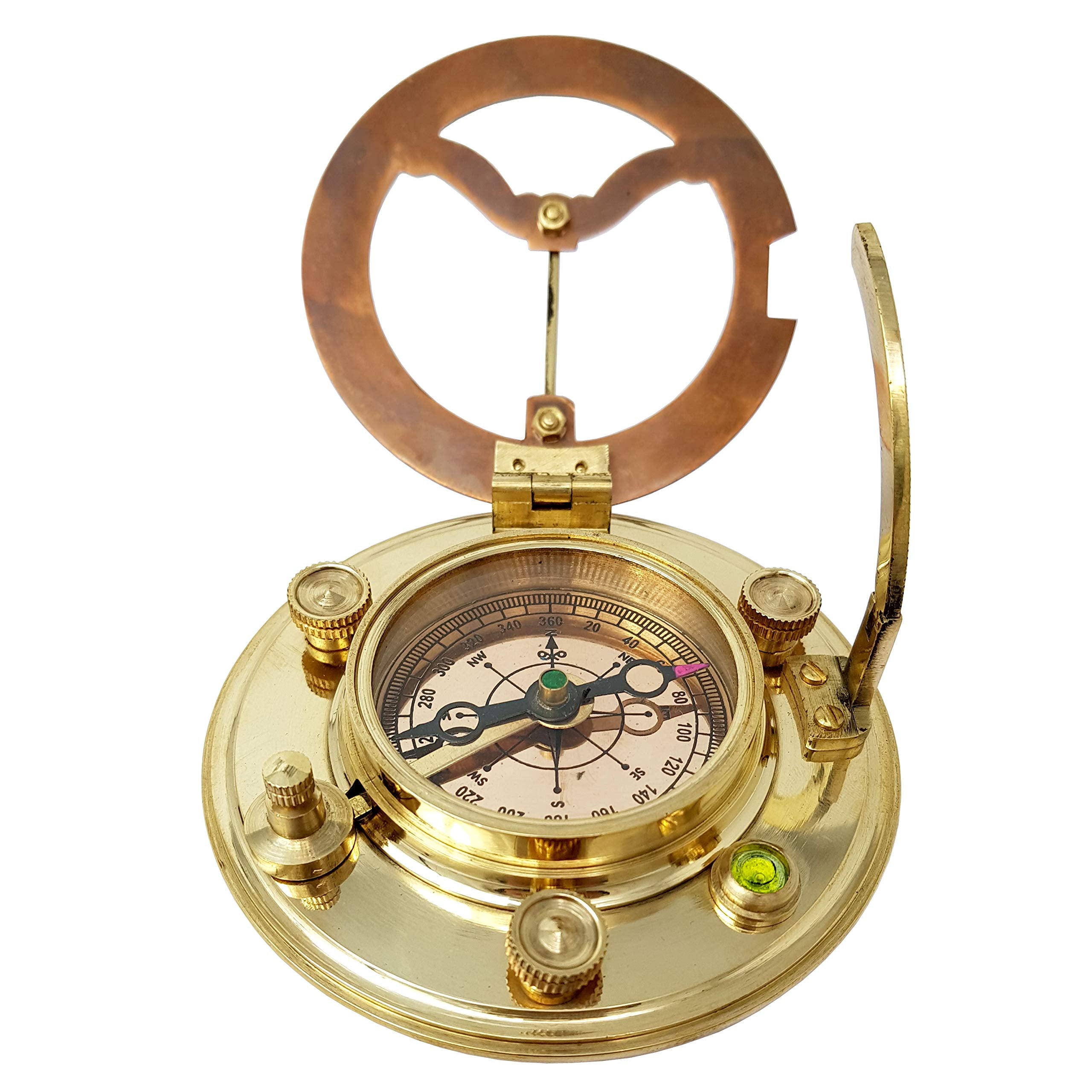 Brass Nautical placed on wooden desk demonstrating decorative nautical lifestyle use
