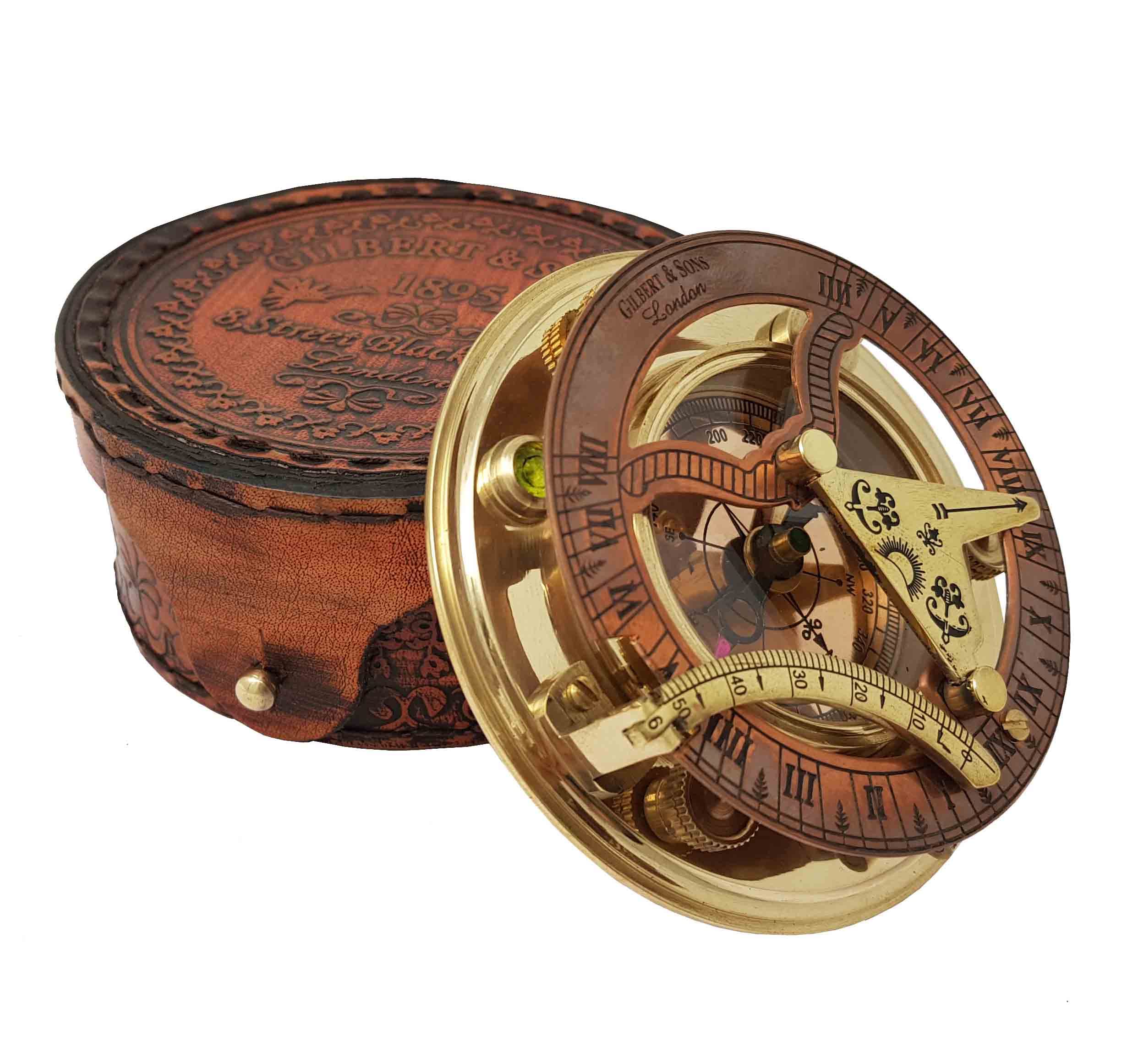 Brass Nautical side profile illustrating compact size and sturdy metal construction