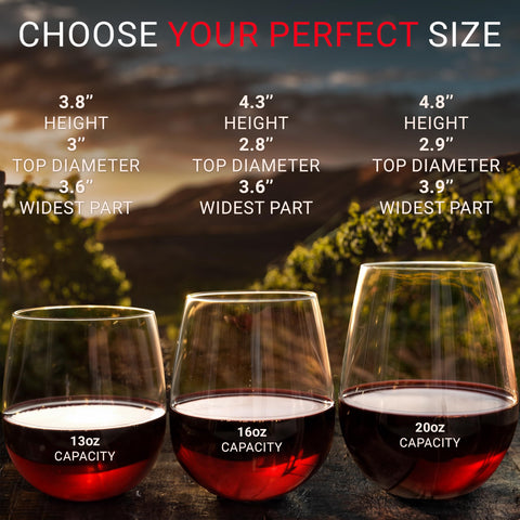 Bravario glass in hand showing 16 oz scale and comfortable grip benefit