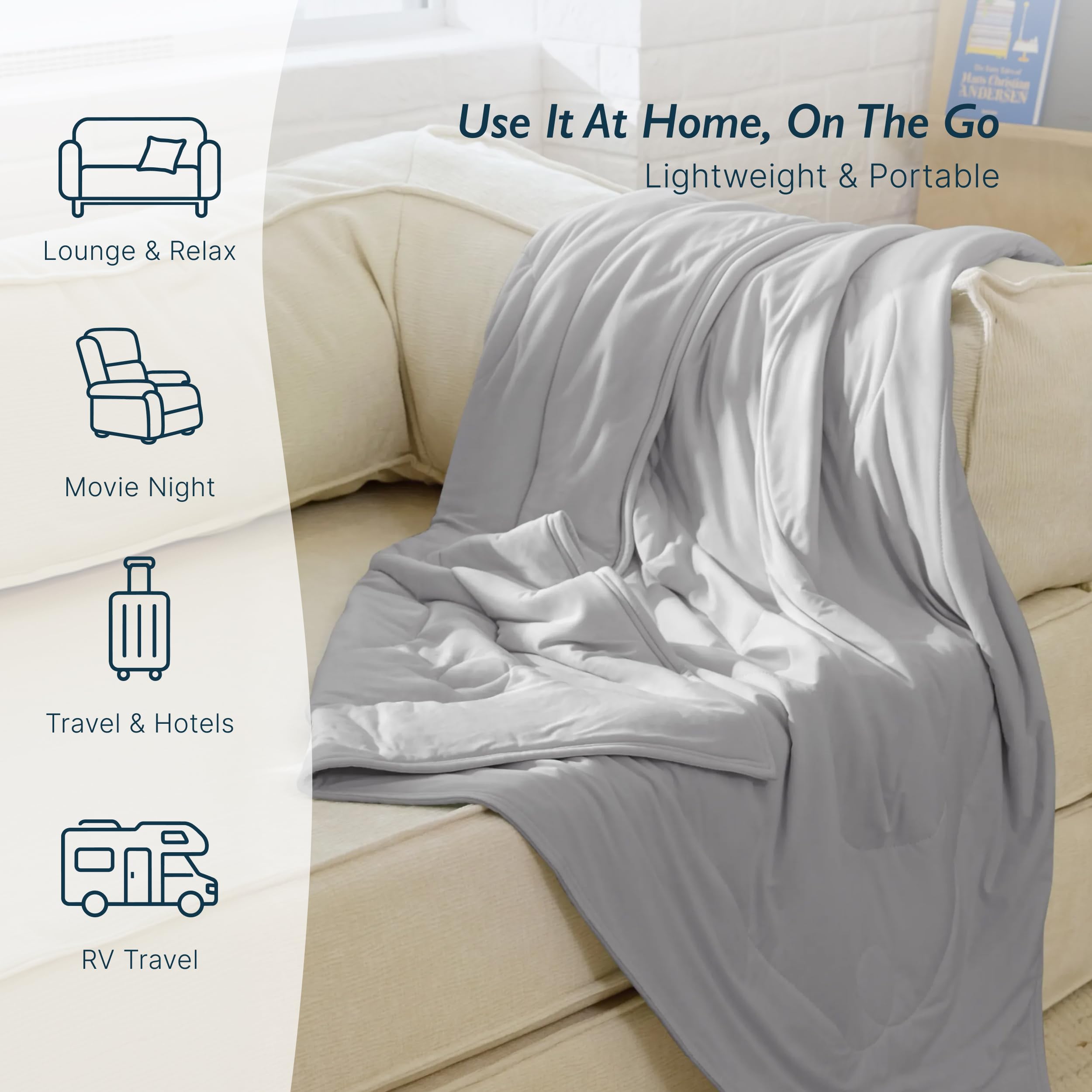 Breescape neatly folded comforter ready for storage showing easy-care convenience