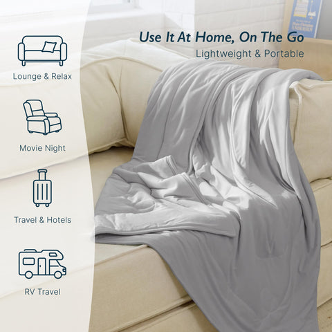 Breescape neatly folded comforter ready for storage showing easy-care convenience
