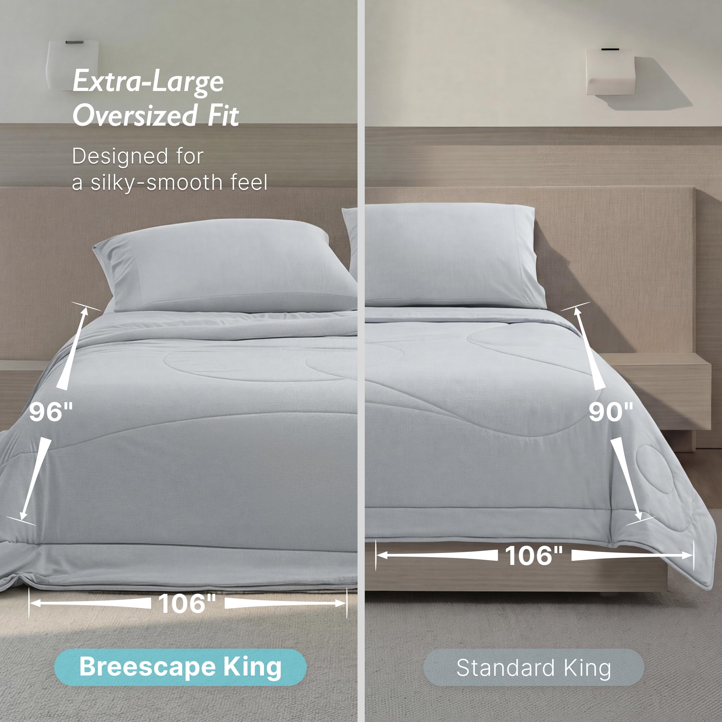 Breescape reversible sides displayed to show cool-touch and breathable benefits