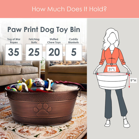 BREKX bin filled with dog toys for organized easy-access benefit