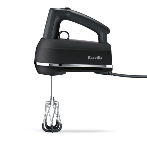 Breville front view of BHM800BTR showing sleek black truffle finish and compact profile benefits