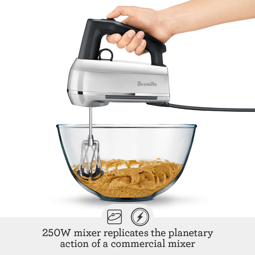Breville close-up of scraper beater showing rubber edge for cleaner mixing