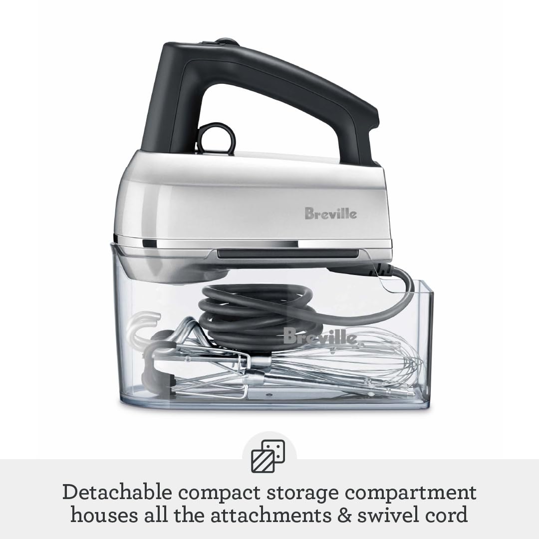 Breville open storage compartment with attachments organized for tidy storage