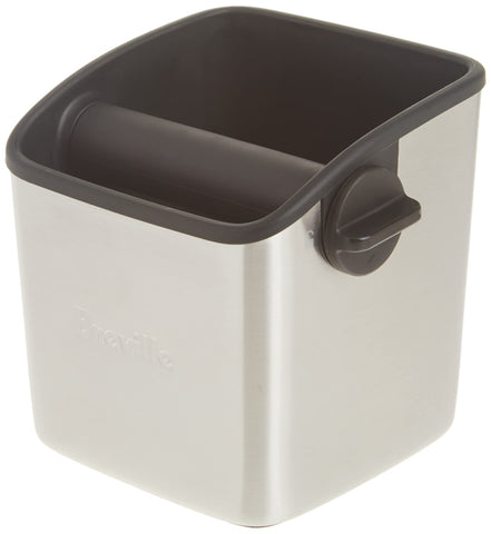 Breville knock box mini front view showing compact design and quick disposal