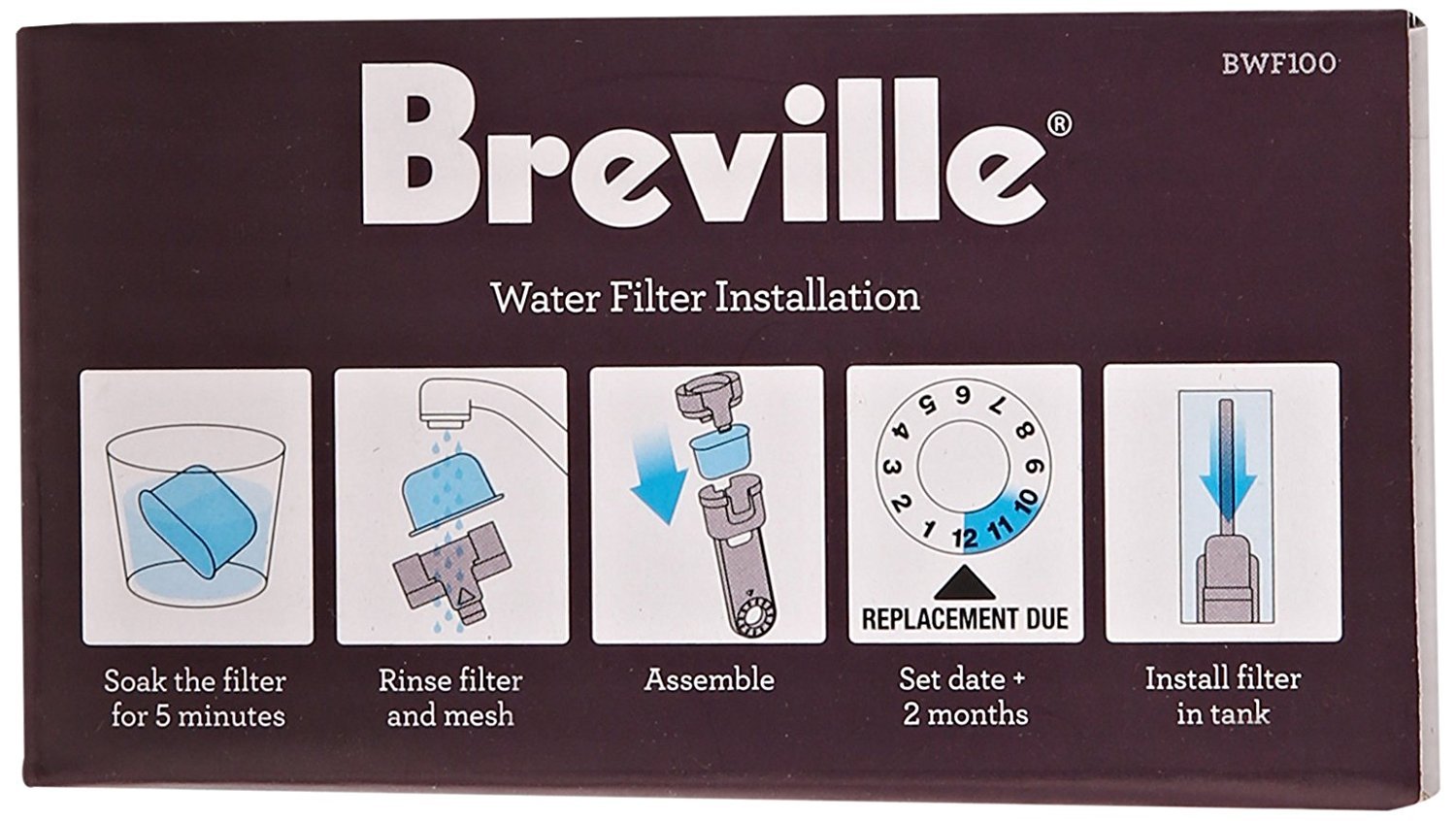 Kitchen scene with Breville espresso machine and filters conveying cleaner-tasting coffee benefits