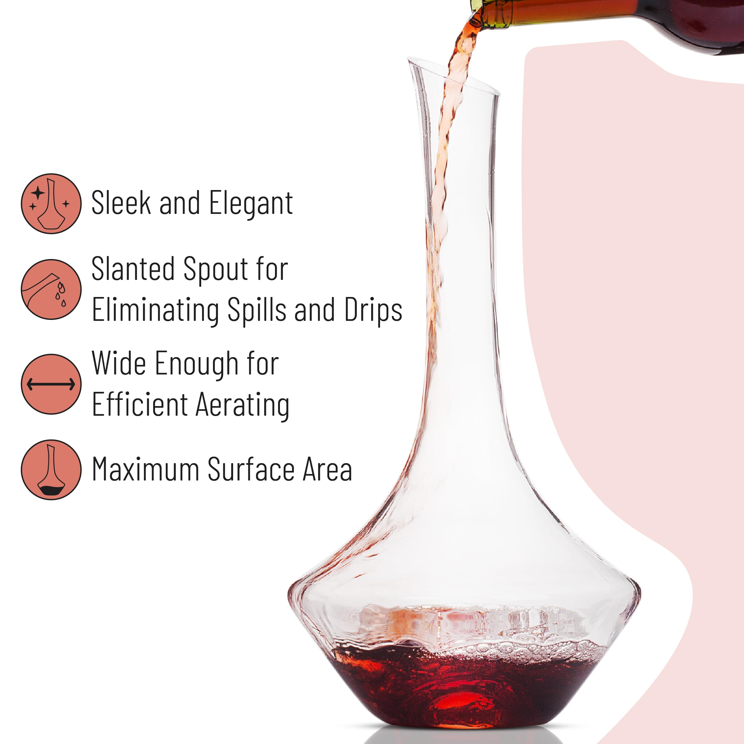 Brew To A Tea decanter pouring in use demonstrating spill-free pour and serving benefit
