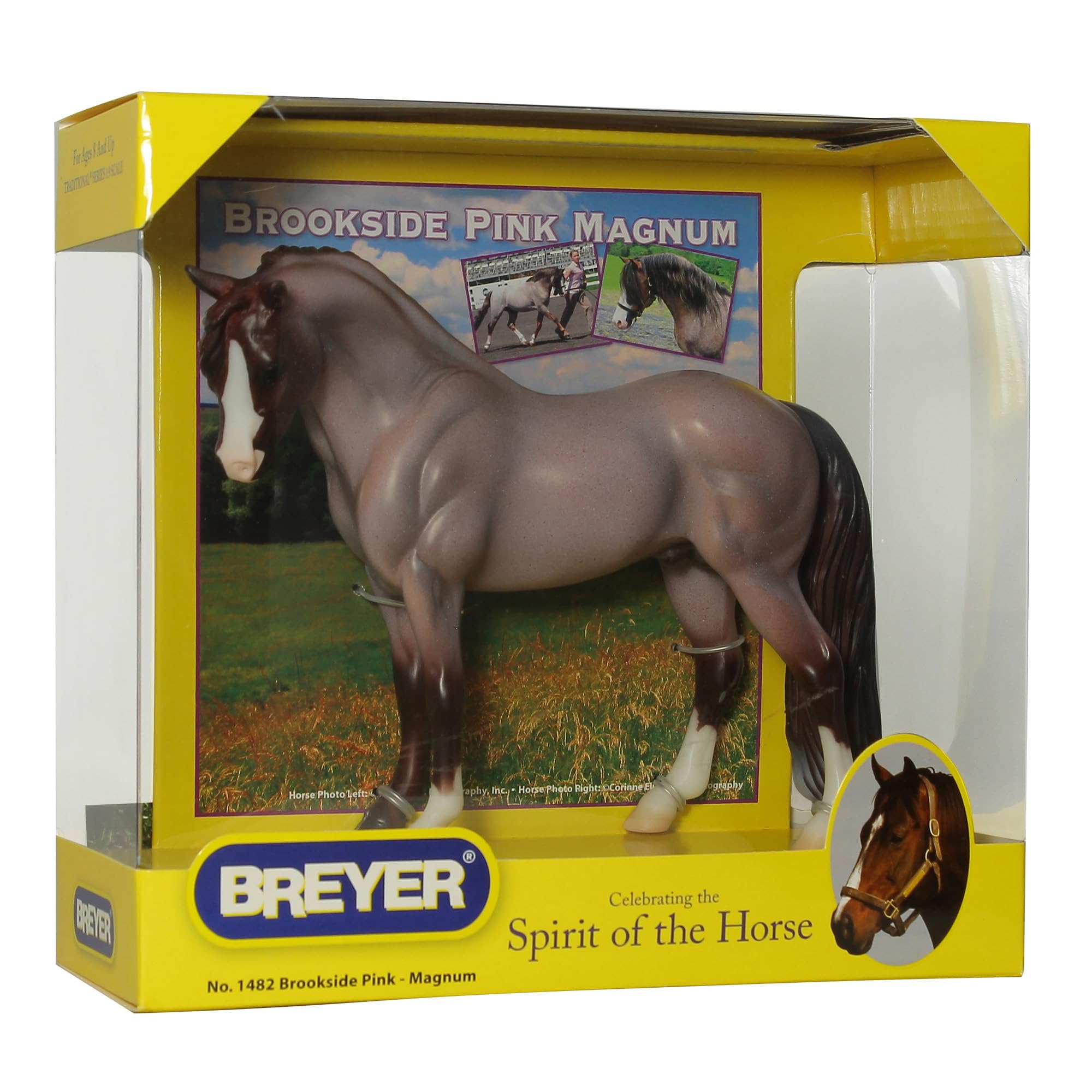 Breyer Brookside Pink Magnum label and base view highlighting sculpt and painted finish