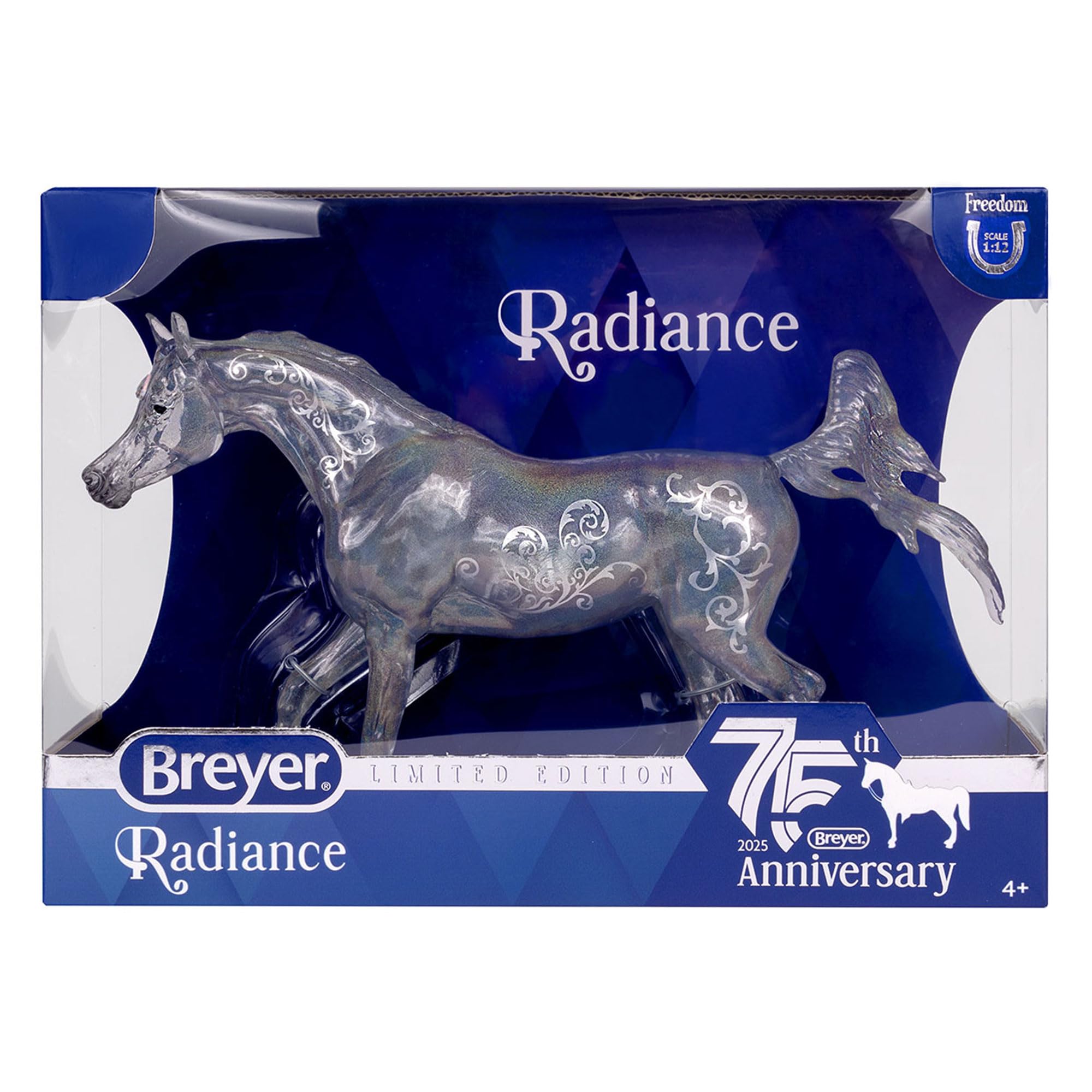 Breyer Radiance on a mantel styled with décor demonstrating collectible display appeal