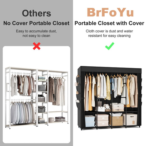 BrFoYu wardrobe in bedroom lifestyle showing space-saving organization benefit