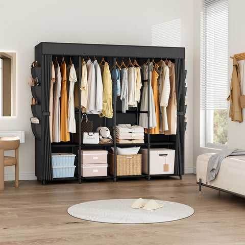 BrFoYu wardrobe next to person illustrating scale and generous capacity benefit