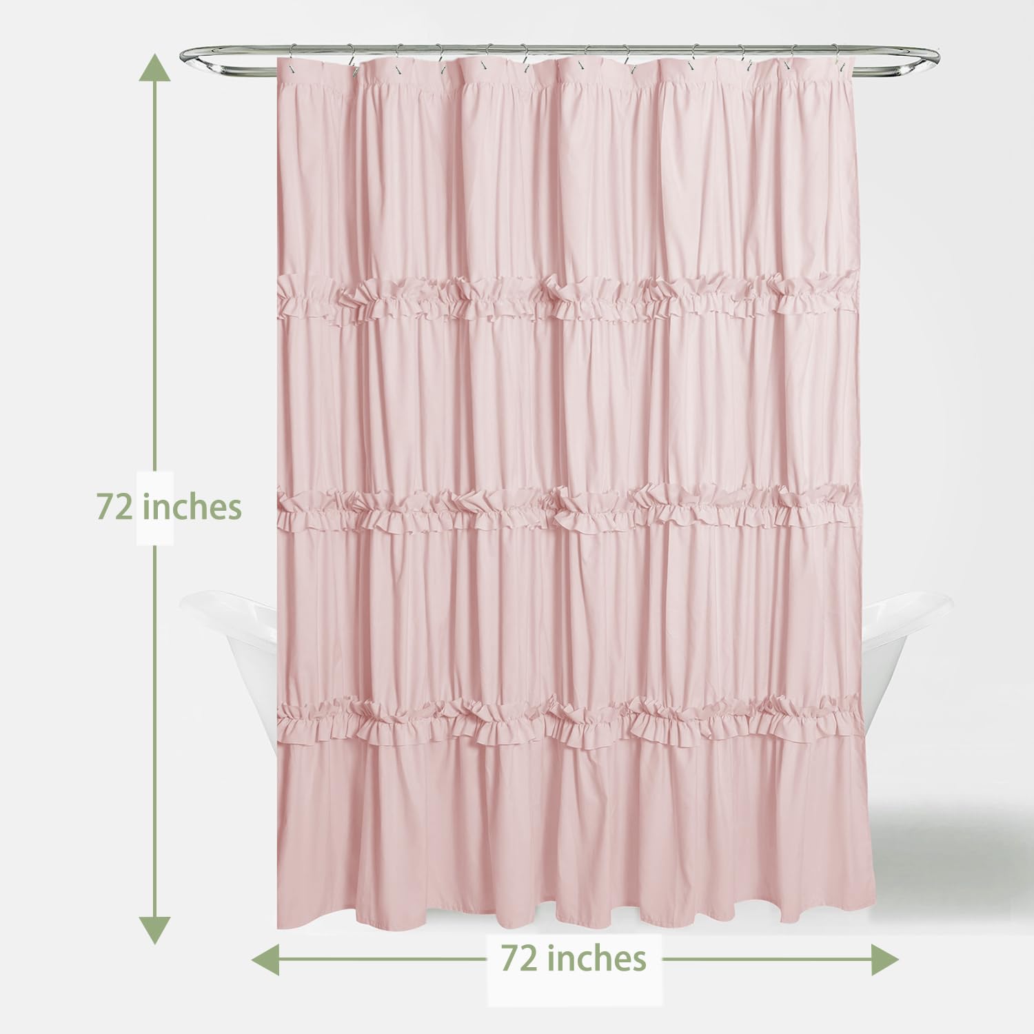 BRHF size and scale with hooks to show fit for standard 72x72 showers