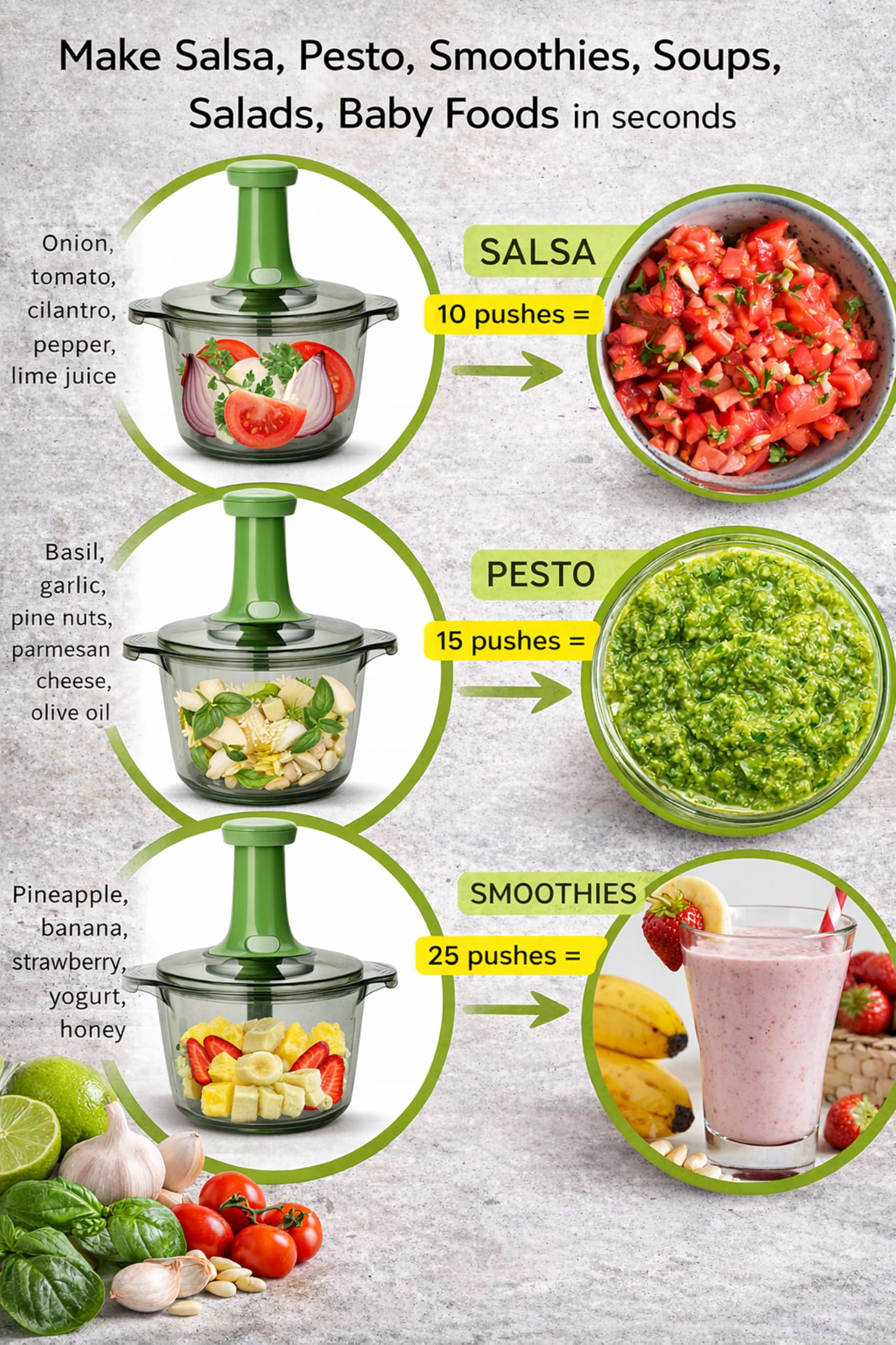 Brieftons Express preparing fresh salsa showing quick meal prep benefit
